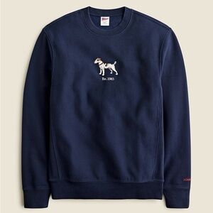 NWT J. Crew Heritage 14 oz. fleece embroidered dog graphic sweatshirt